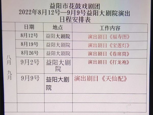 益陽市花鼓戲劇團有限公司,湖南省花鼓戲演出,湖南大型現代花鼓戲